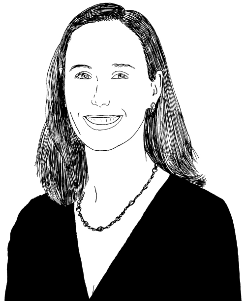 Lynne Steuerle Schofield ’99 pictured in a line drawing